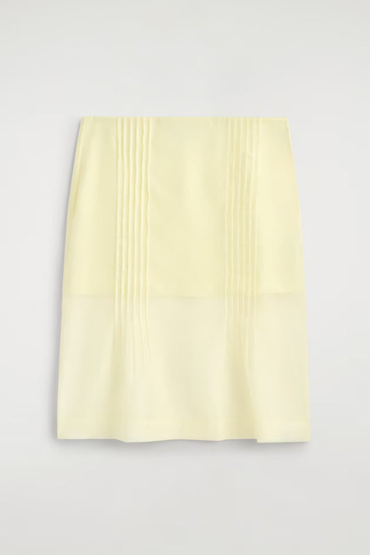 Sheer pintucked skirt