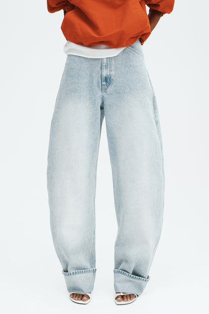 Barrel Leg Regular Waist Jeans