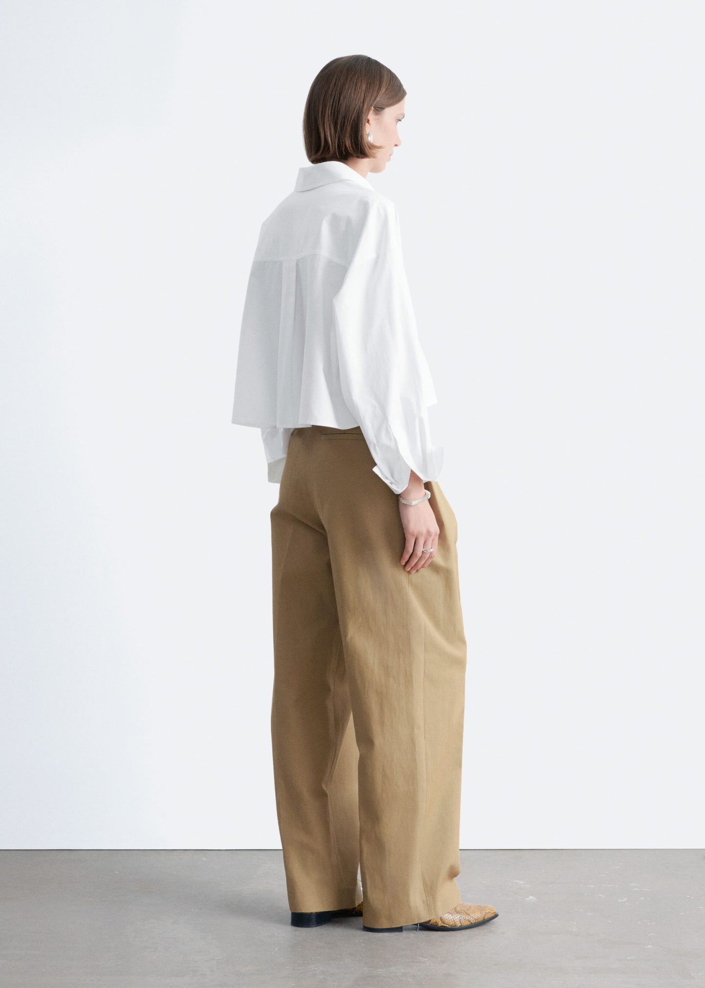 Cropped Oversized Cotton Shirt