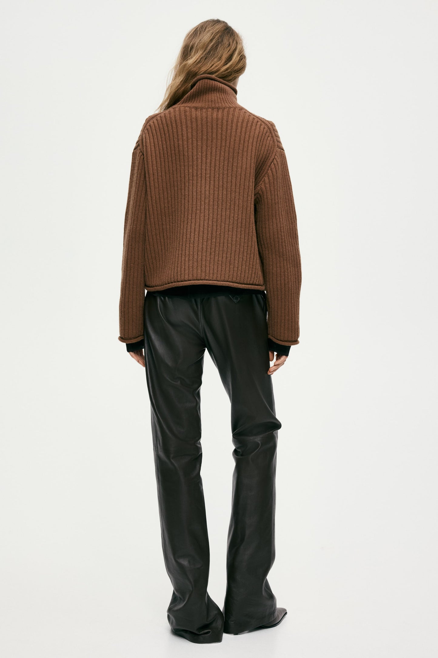 Rib-knit wool jumper