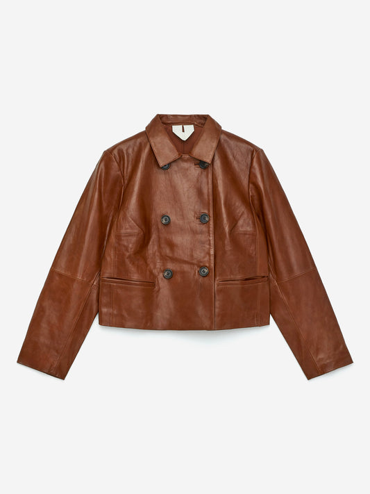 Double-Breasted Leather Jacket