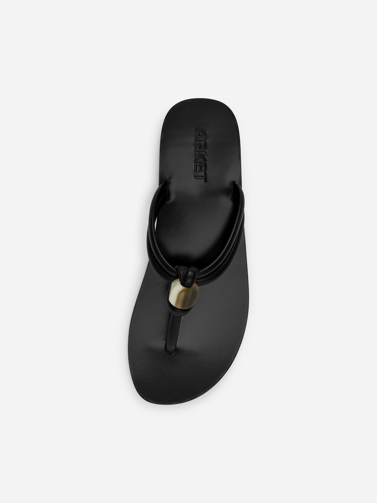 Beaded Leather Flip Flops