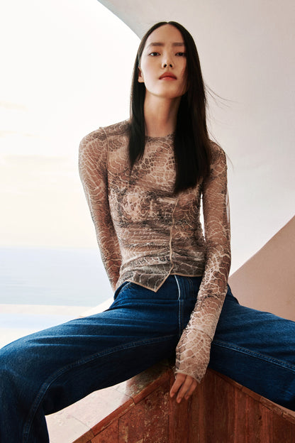 Draped mesh top