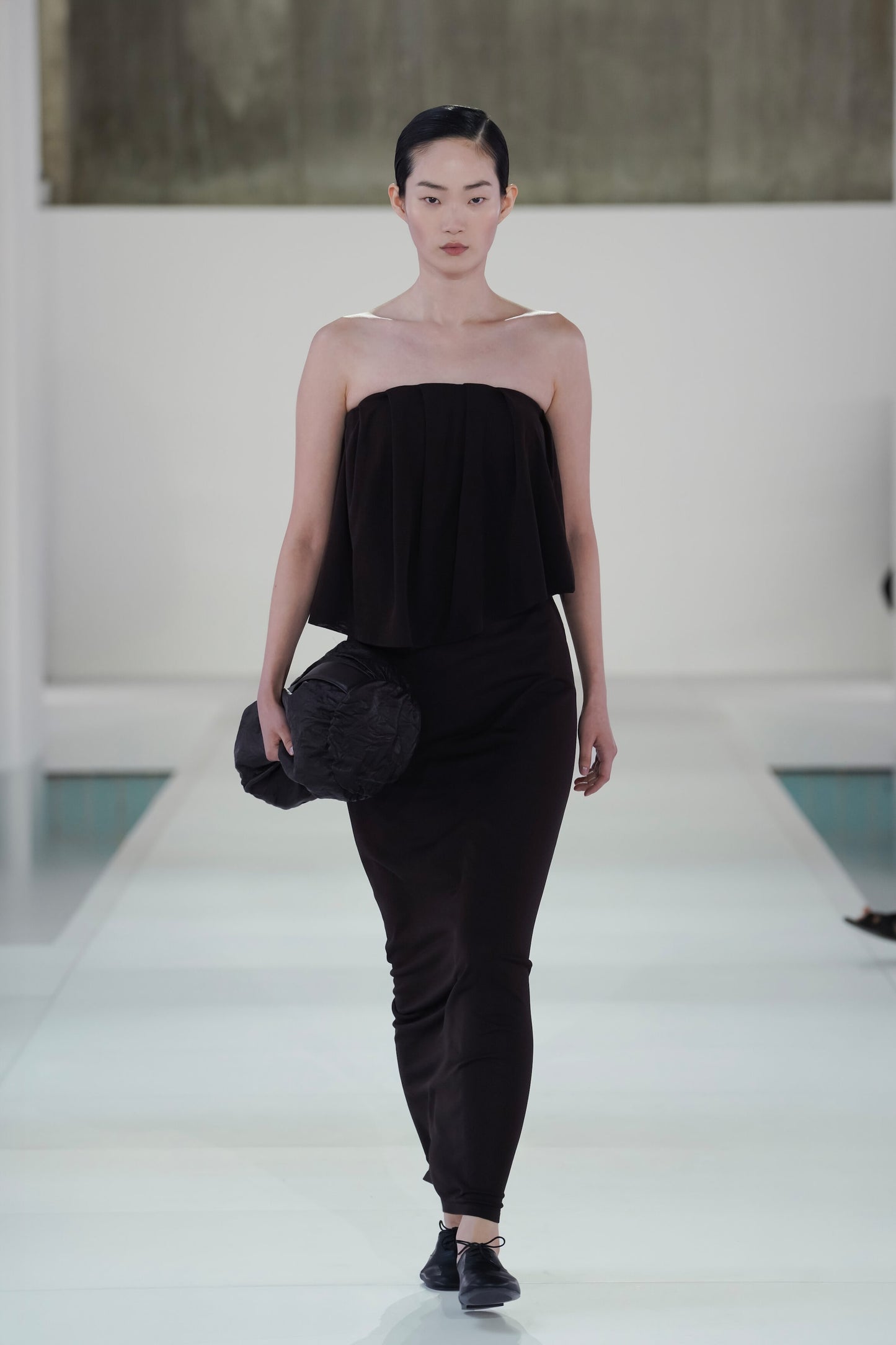 Layered Sheer-Knit Bandeau Maxi Dress