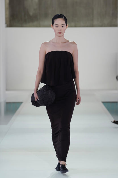 Layered Sheer-Knit Bandeau Maxi Dress