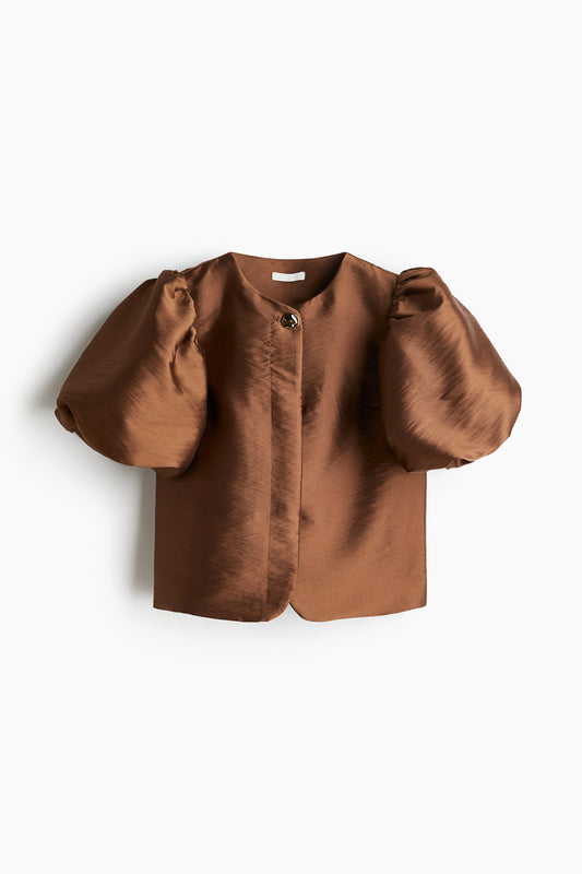 Balloon-sleeved blouse