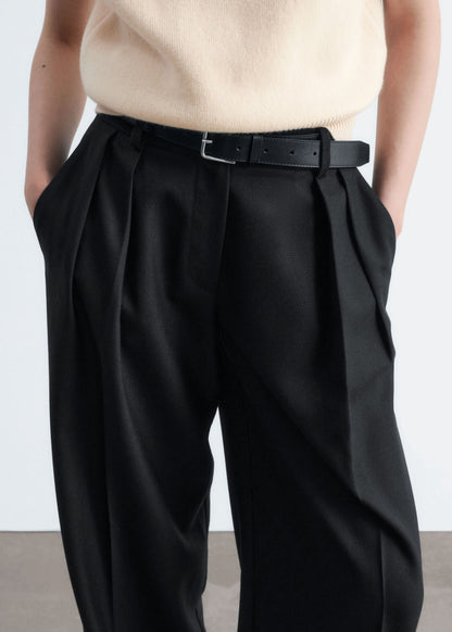 Wool-Blend Tailored Trousers
