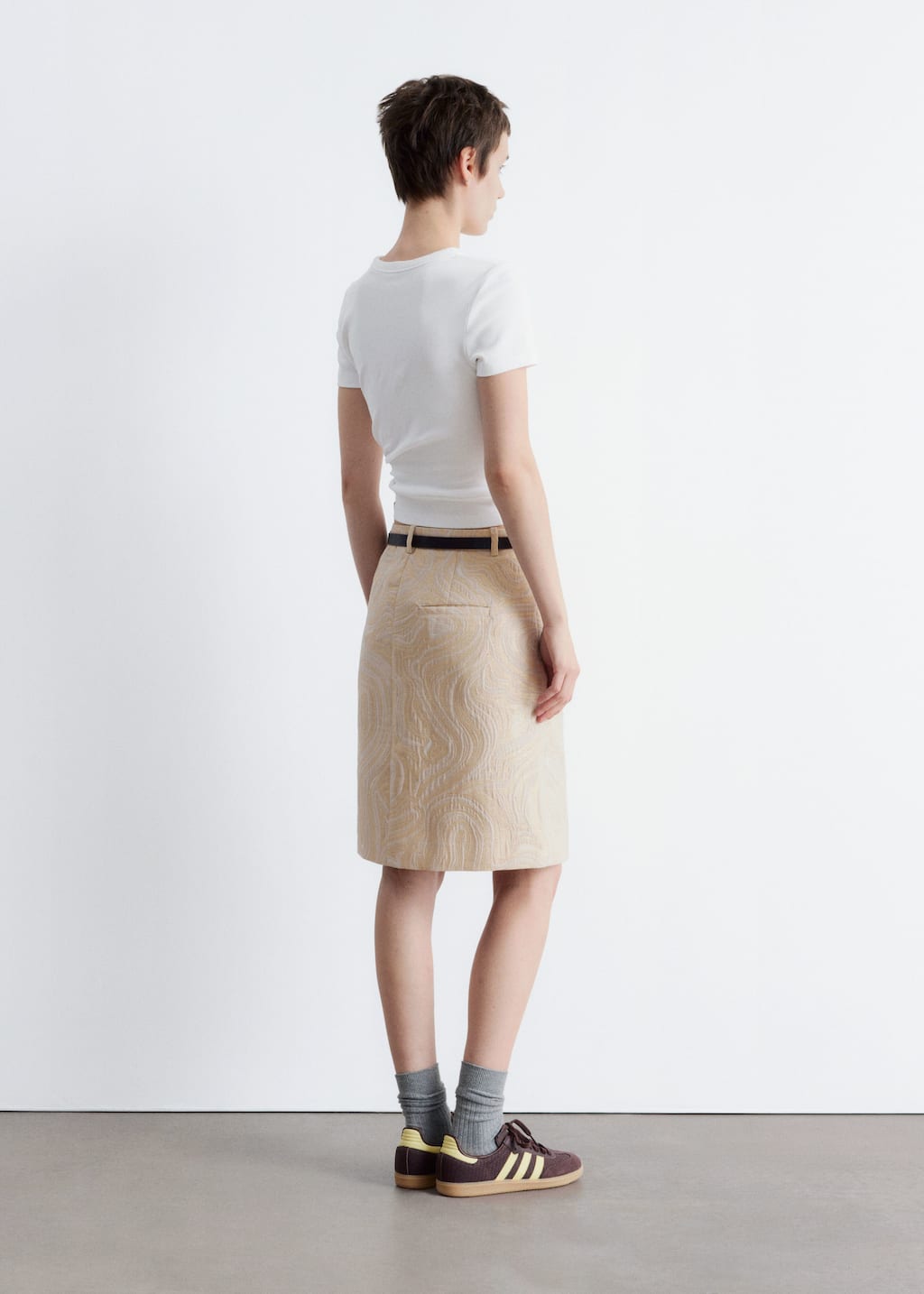 A-line Jacquard Midi Skirt