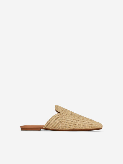 Flat Straw Mules