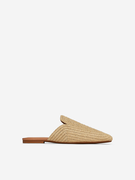 Flat Straw Mules