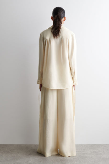 Wide-Collar Modal Blouse