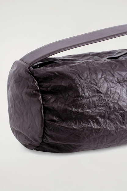 Textured-Leather Cylinder Clutch Bag