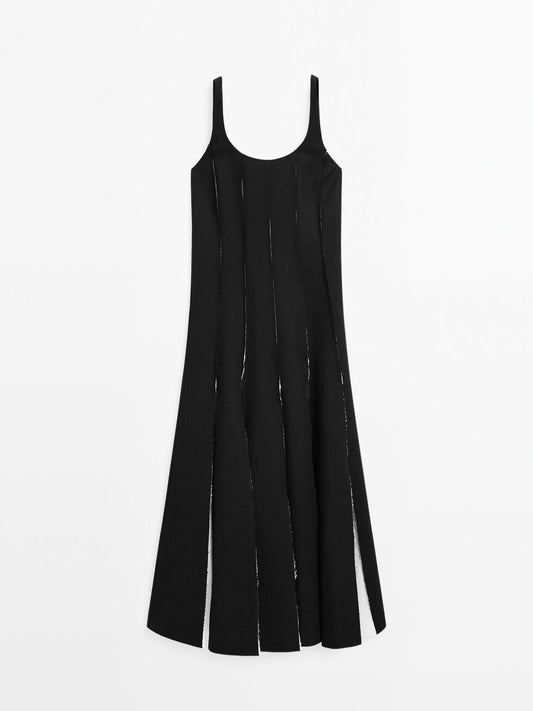Long flowing linen blend dress