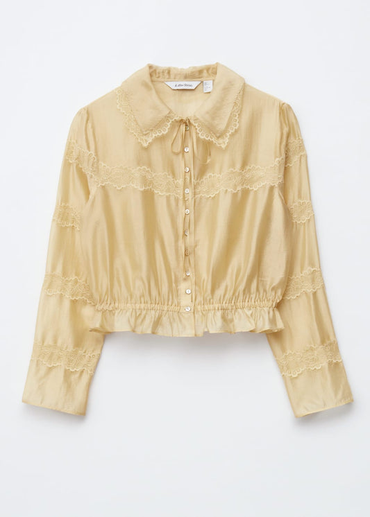 Long-Sleeve Lace Blouse