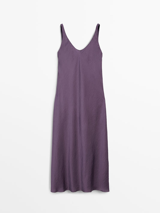 Flared midi slip dress