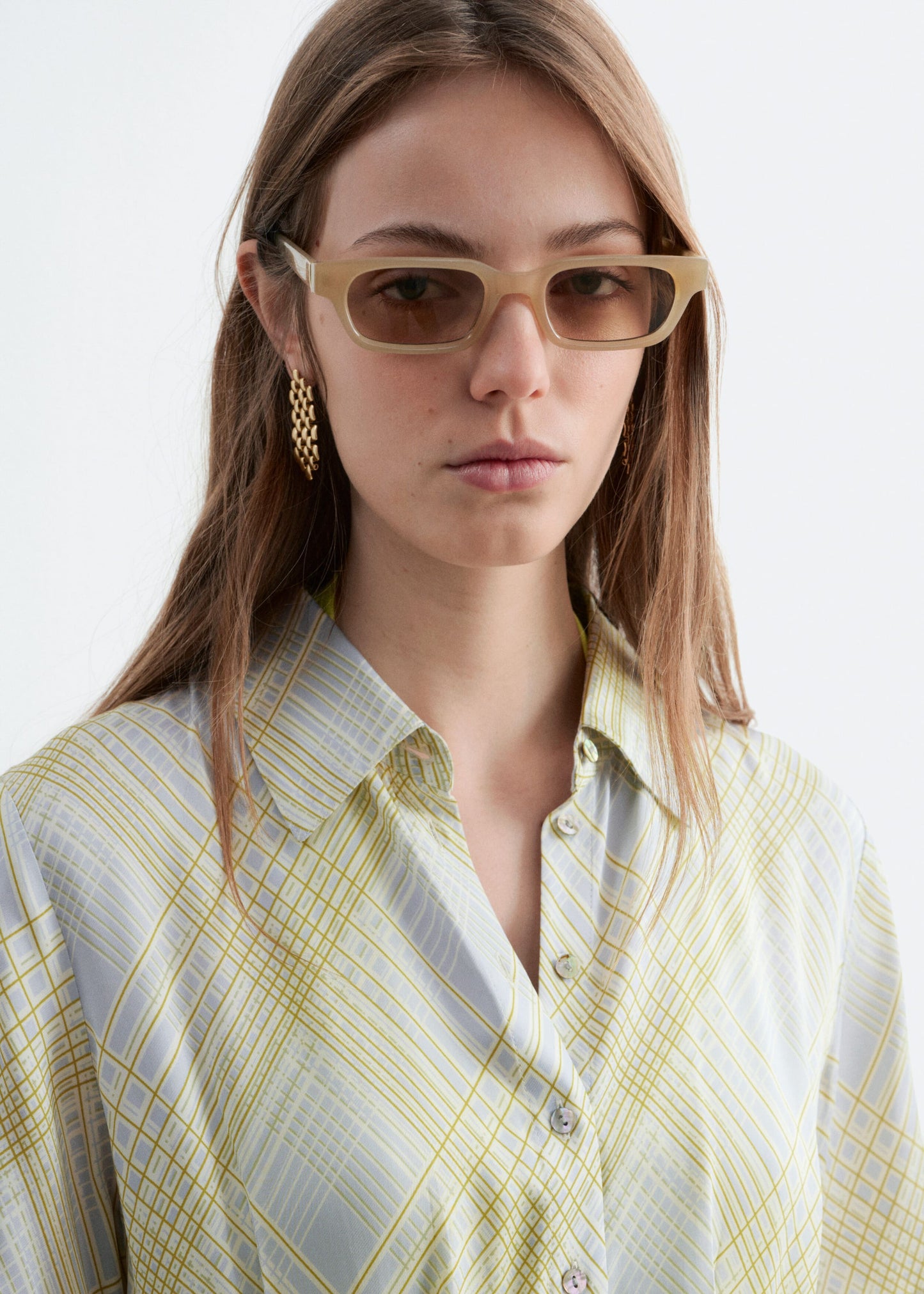 Pleated Waist Shirt Dress