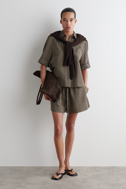 Striped Seersucker Shorts