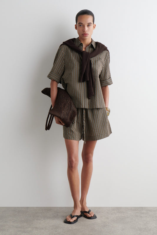 Striped Seersucker Shorts