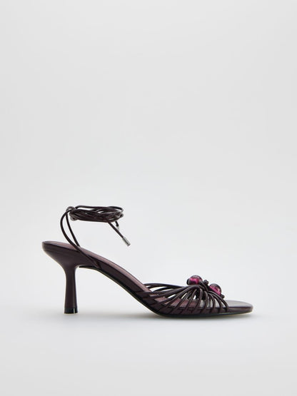 Heeled leather sandals