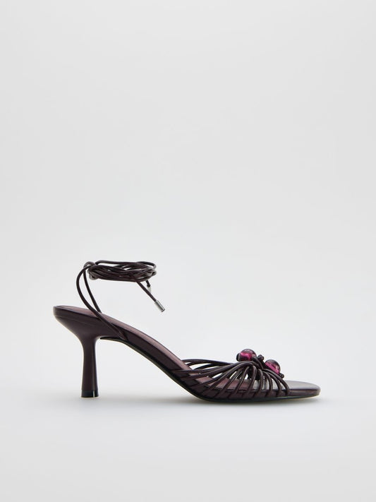Heeled leather sandals