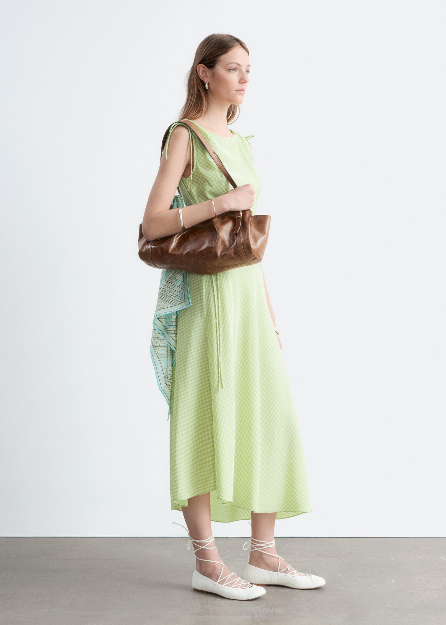 Asymmetric Draped Midi Dress