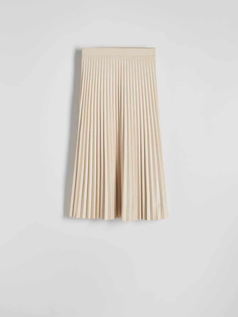 Suede imitation pleated skirt