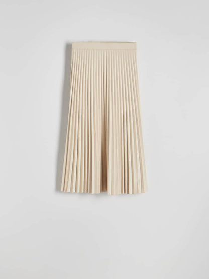 Suede imitation pleated skirt