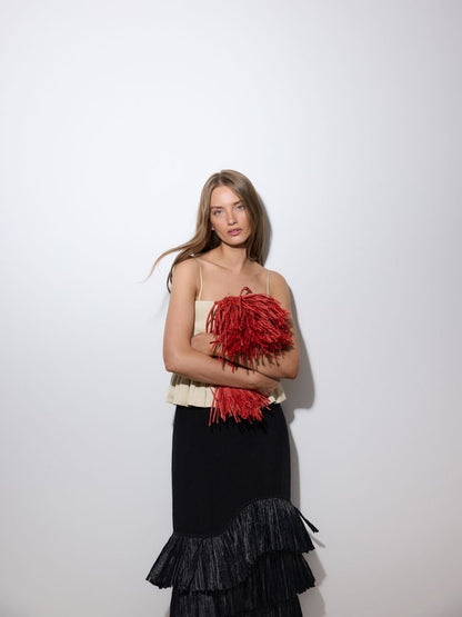 Shoulder bag with fringes