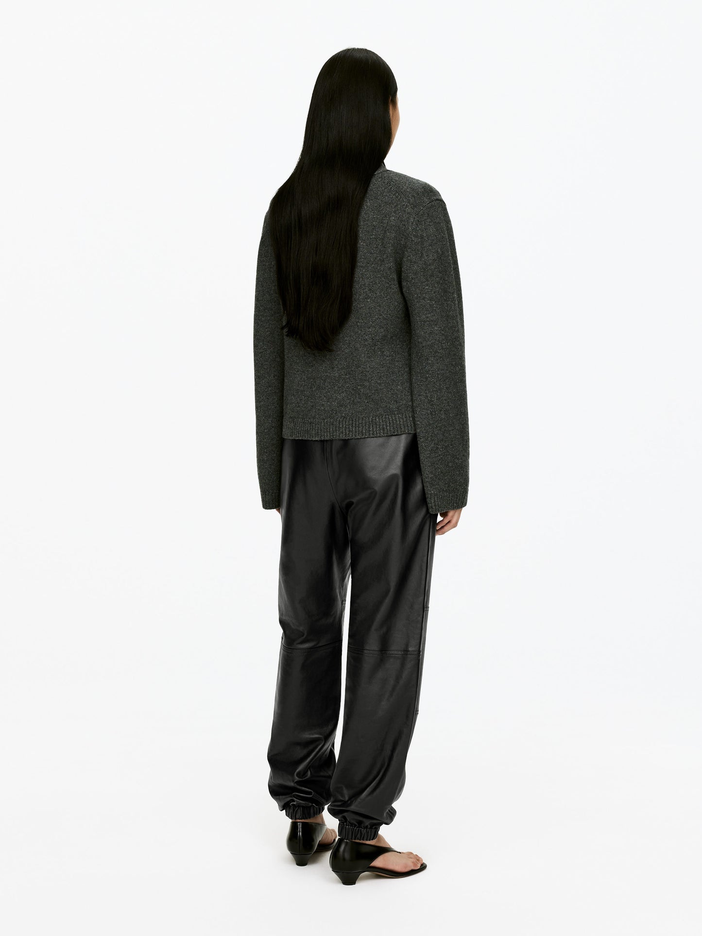 Barrel-Leg Leather Trousers