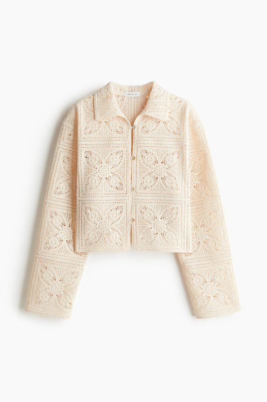 Crochet-look jacket