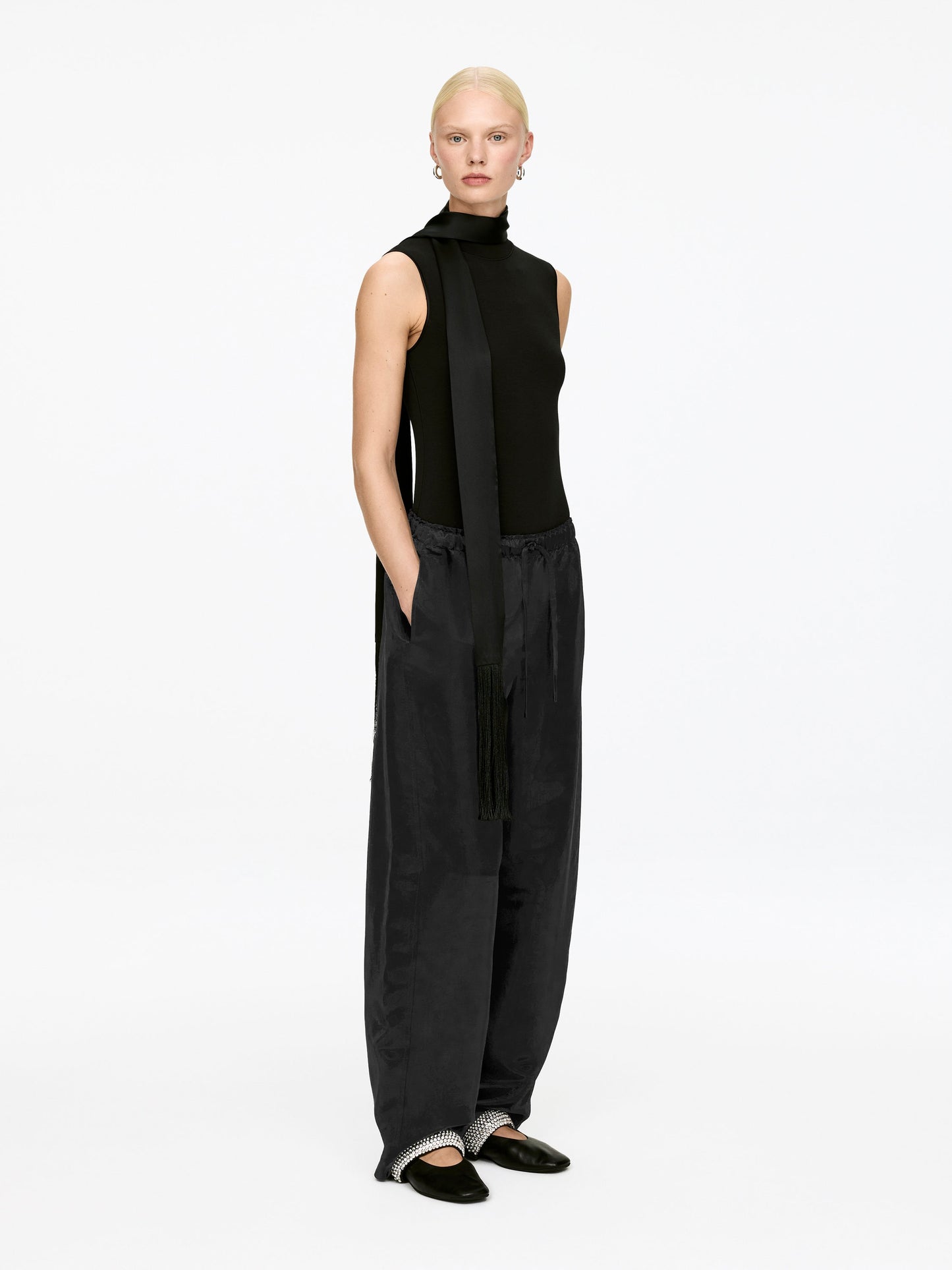 Drawstring Satin Trousers