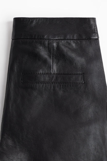 Bootcut leather trousers