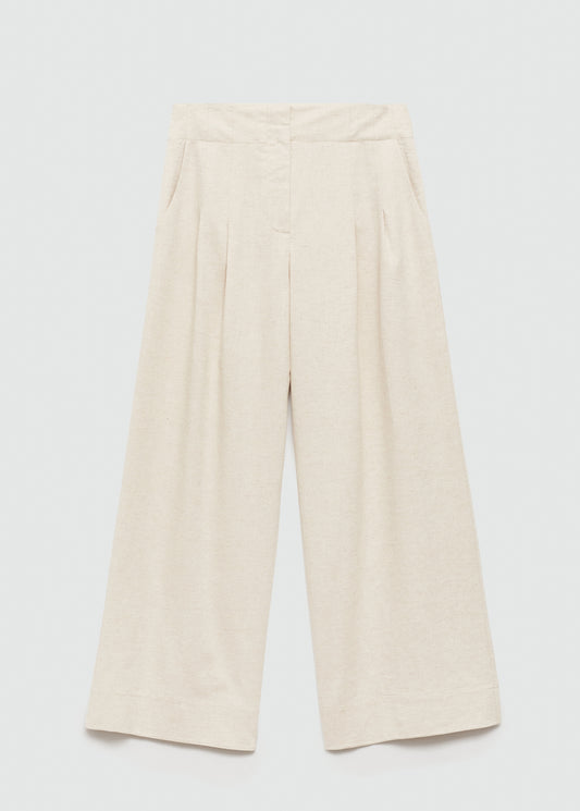 Wideleg pleated trousers