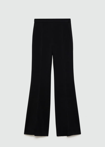 High-waist flared trousers