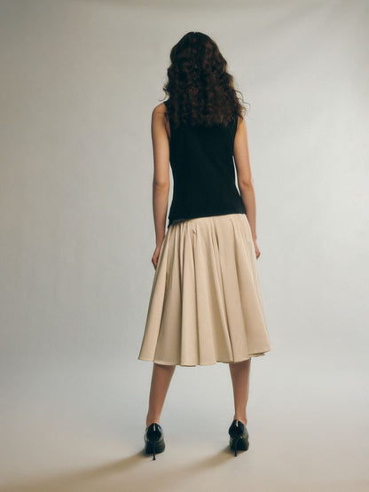 Pleated midi skirt