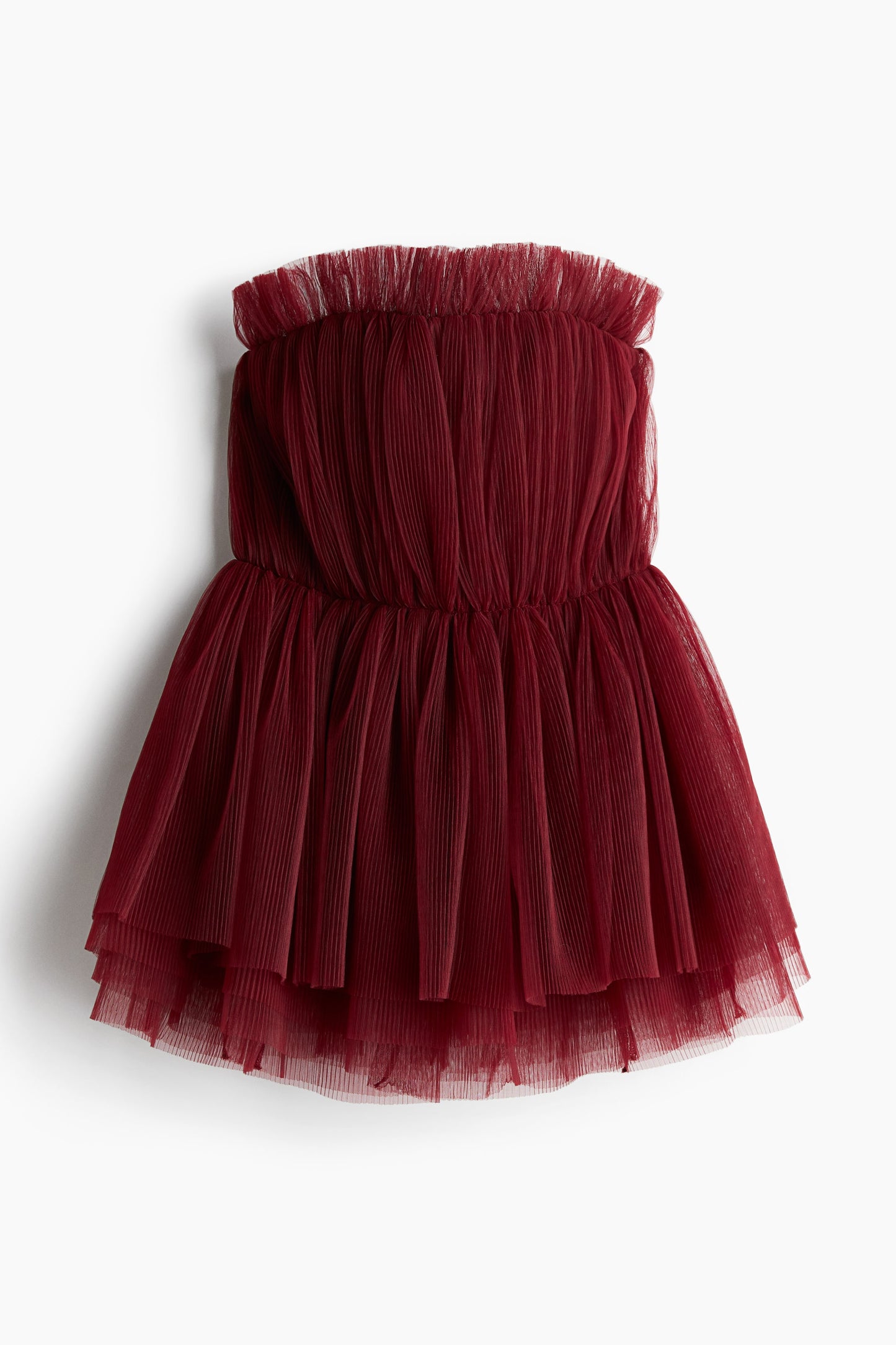 Pleated tulle bandeau top