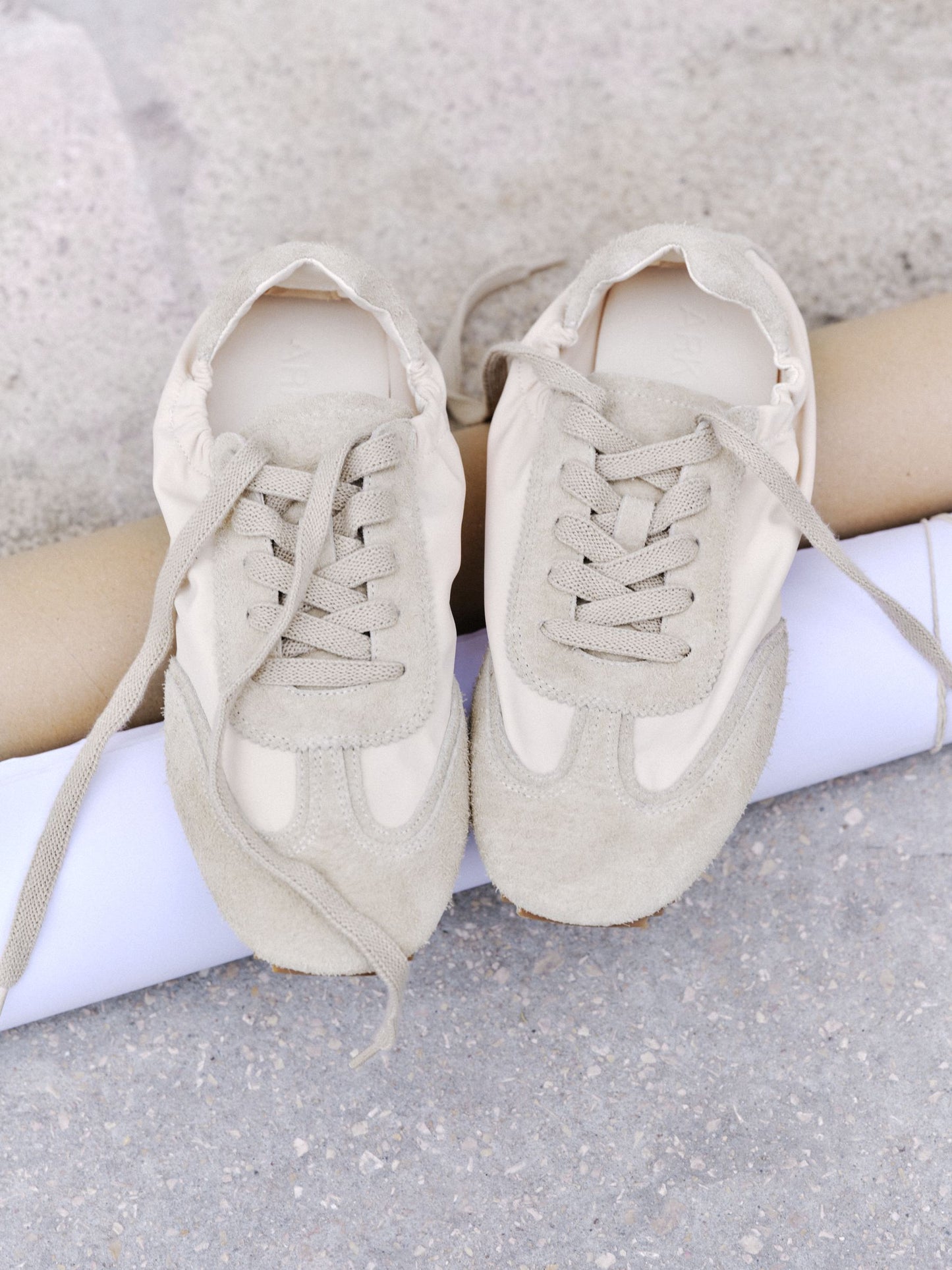 Suede-Nylon Trainers