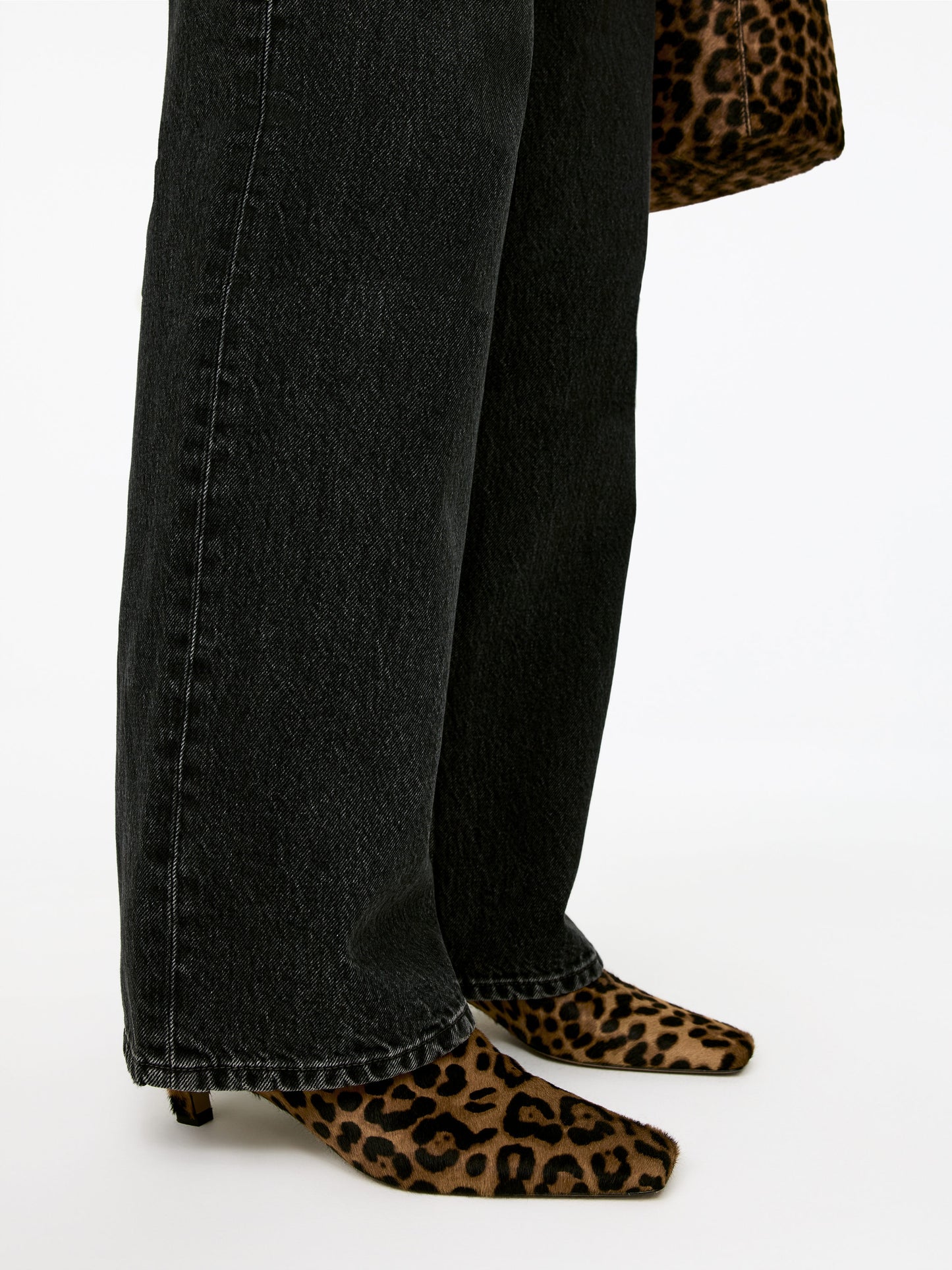 Pony Hair-Effect Ankle Boots