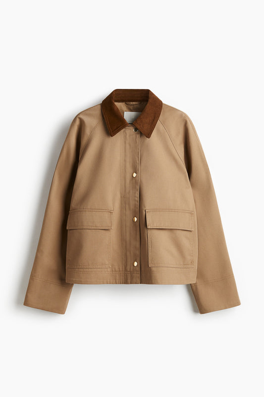 Corduroy-collar jacket