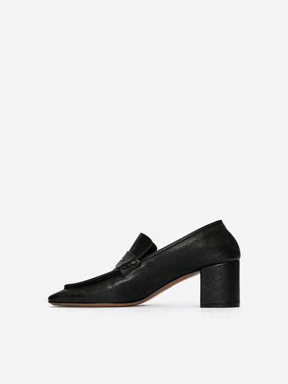 Heeled Leather Loafers