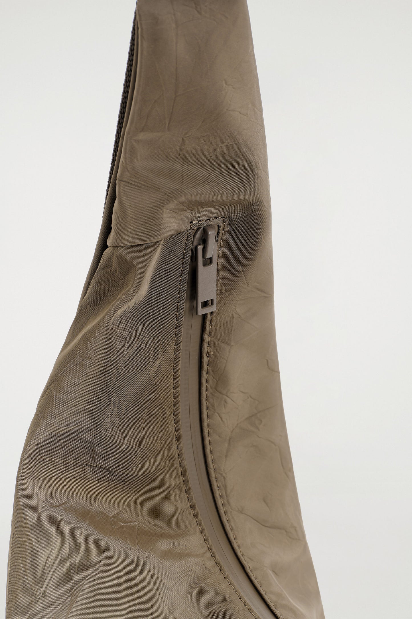 Curved Crossbody  Crinkled-Shell Bag