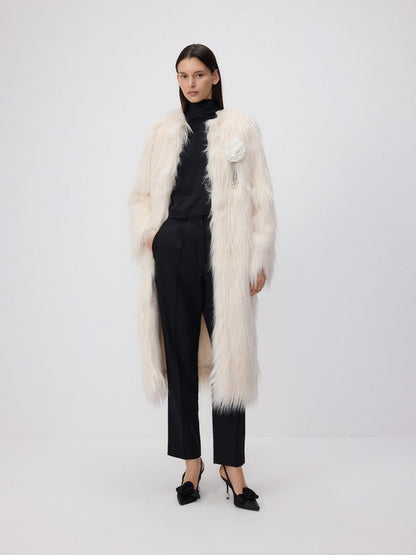 Coat with faux fur