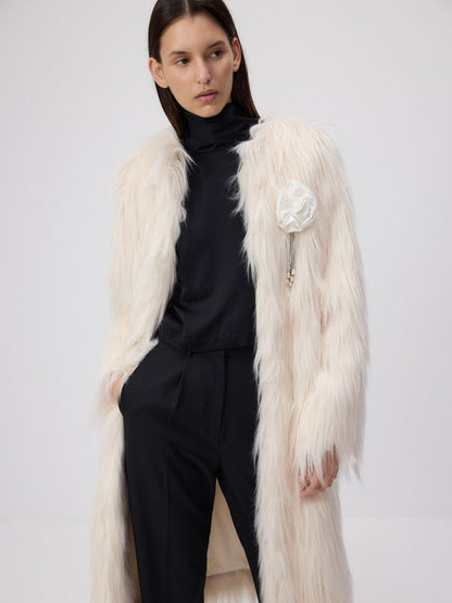 Coat with faux fur