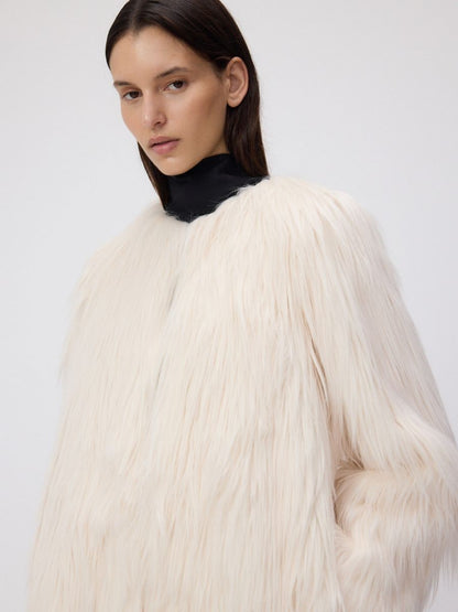 Coat with faux fur