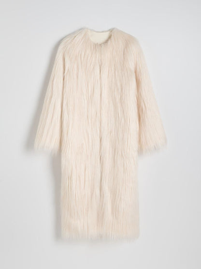 Coat with faux fur