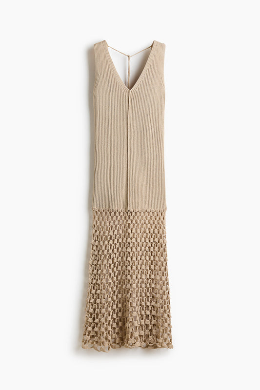 Rib-knit tie-back dress