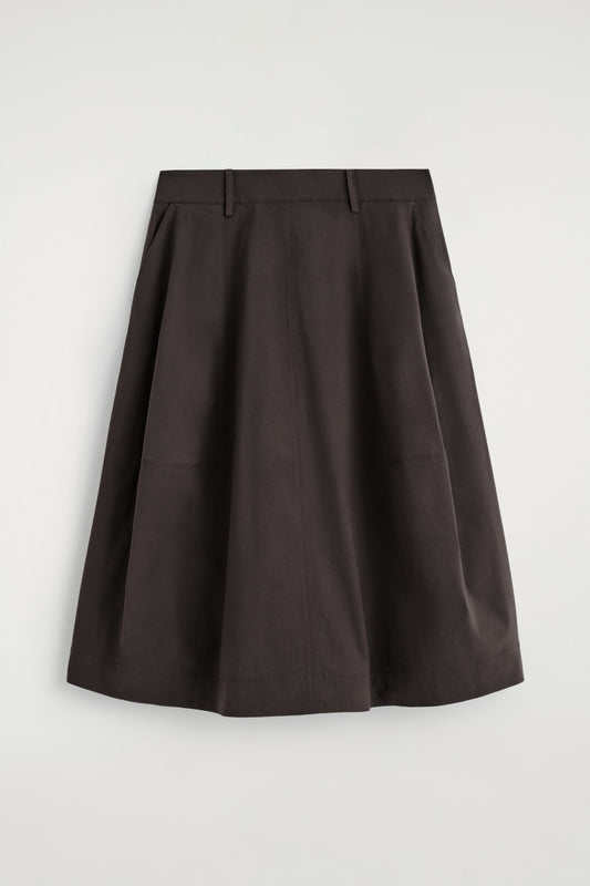 Voluminous Cotton Midi Skirt