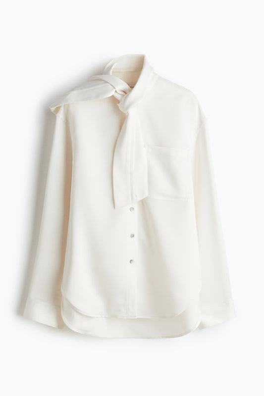 Bow-collar blouse