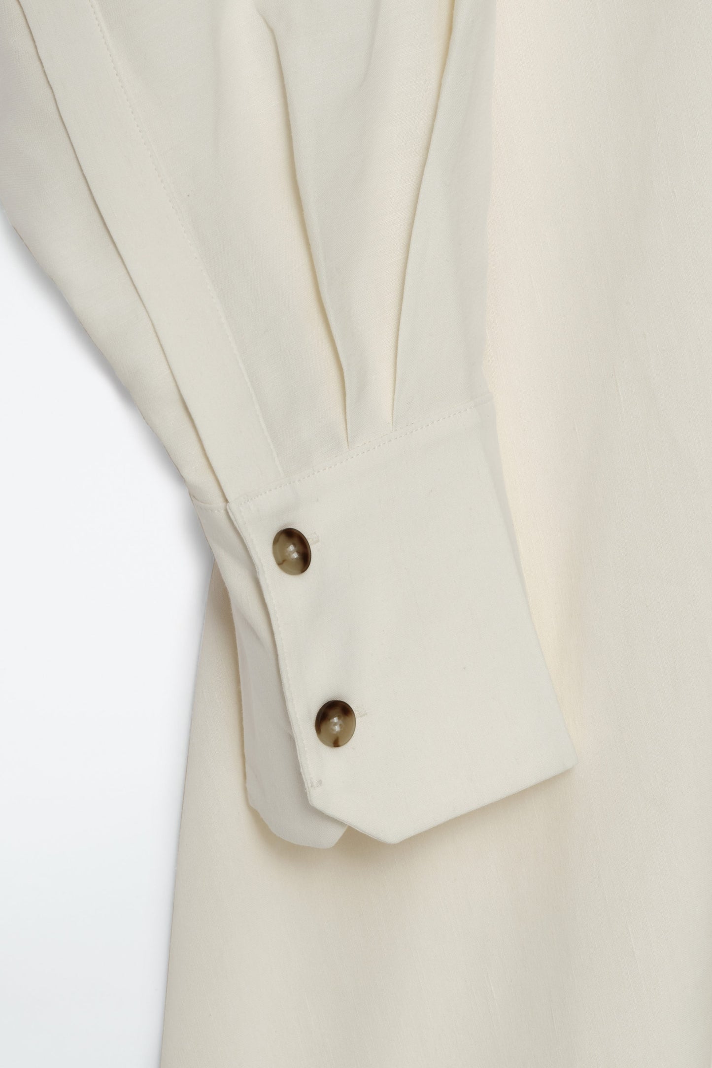 V-neck linen shirt dress
