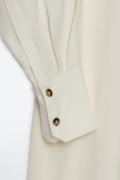 V-neck linen shirt dress
